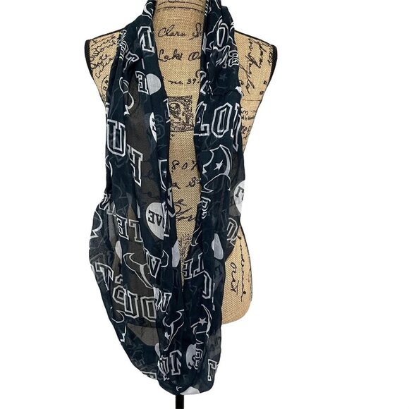 Forever Collectibles Accessories - Football Light Weight Scarf Houston Texans Blue with White Hearts words LOVE OS